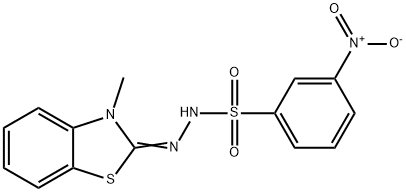 3-NITROBENZENESULFONIC (3-METHYL-2-BENZOTHIAZOLINYLIDENE)HYDRAZIDE 구조식 이미지