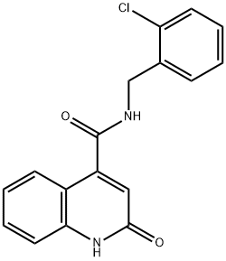 N-(2-chlorobenzyl)-2-hydroxyquinoline-4-carboxamide 구조식 이미지