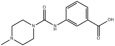 3-[(4-Methyl-piperazine-1-carbonyl)-amino]-benzoic acid 구조식 이미지