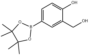 2-Hydroxy-5-(4,4,5,5-tetramethyl-1,3,2-dioxaborolan-2-yl)-benzenemethanol 구조식 이미지