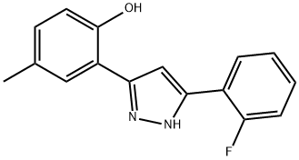 2-[5-(2-fluorophenyl)-1H-pyrazol-3-yl]-4-methylphenol 구조식 이미지