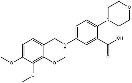 2-(morpholin-4-yl)-5-[(2,3,4-trimethoxybenzyl)amino]benzoic acid 구조식 이미지