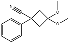 3,3-dimethoxy-1-phenyl-Cyclobutanecarbonitrile 구조식 이미지