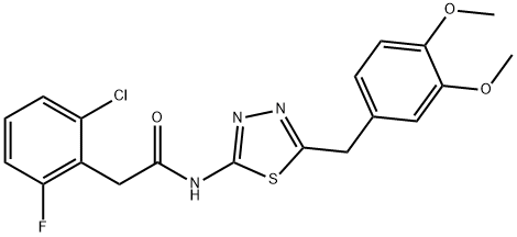 2-(2-chloro-6-fluorophenyl)-N-[5-(3,4-dimethoxybenzyl)-1,3,4-thiadiazol-2-yl]acetamide Structure