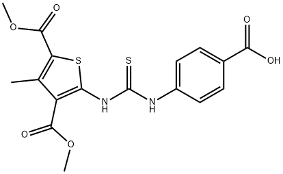 4-(3-(3,5-bis(methoxycarbonyl)-4-methylthiophen-2-yl)thioureido)benzoic acid Structure