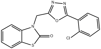 3-{[5-(2-chlorophenyl)-1,3,4-oxadiazol-2-yl]methyl}-1,3-benzothiazol-2(3H)-one 구조식 이미지