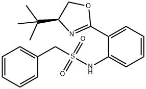 (S)-N-(2-(4-(tert-butyl)-4,5-dihydrooxazol-2-yl)phenyl)-1-phenylmethanesulfonamide 구조식 이미지