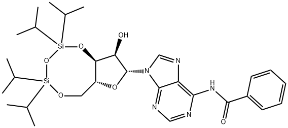 N-Benzoyl-3',5'-O-[1,1,3,3-tetrakis(1-methylethyl)-1,3-disiloxanediyl]adenosine 구조식 이미지