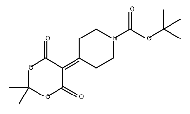 tert-butyl 4-(2,2-dimethyl-4,6-dioxo-1,3-dioxan-5-ylidene)piperidine-1-carboxylate 구조식 이미지