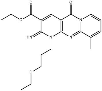 ethyl 1-(3-ethoxypropyl)-2-imino-10-methyl-5-oxo-1,5-dihydro-2H-dipyrido[1,2-a:2,3-d]pyrimidine-3-carboxylate 구조식 이미지