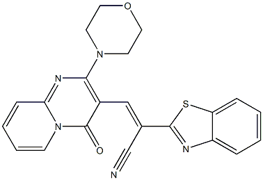 (2E)-2-(1,3-benzothiazol-2-yl)-3-[2-(morpholin-4-yl)-4-oxo-4H-pyrido[1,2-a]pyrimidin-3-yl]prop-2-enenitrile Structure