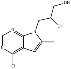 3-(4-Chloro-6-methyl-7H-pyrrolo[2,3-d]pyrimidin-7-yl)propane-1,2-diol Structure