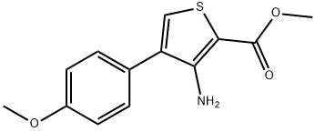 3-Amino-4-(4-methoxy-phenyl)-thiophene-2-carboxylic acid methyl ester 구조식 이미지