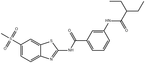 3-[(2-ethylbutanoyl)amino]-N-[6-(methylsulfonyl)-1,3-benzothiazol-2-yl]benzamide 구조식 이미지