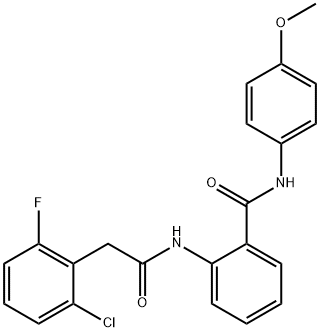 2-{[(2-chloro-6-fluorophenyl)acetyl]amino}-N-(4-methoxyphenyl)benzamide 구조식 이미지