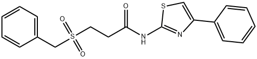 3-(benzylsulfonyl)-N-(4-phenyl-1,3-thiazol-2-yl)propanamide Structure