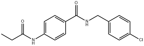 N-(4-chlorobenzyl)-4-(propanoylamino)benzamide 구조식 이미지