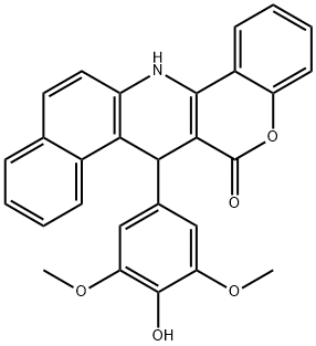 7-(4-hydroxy-3,5-dimethoxyphenyl)-7,14-dihydro-6H-benzo[f]chromeno[4,3-b]quinolin-6-one 구조식 이미지