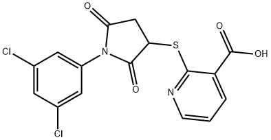 2-{[1-(3,5-dichlorophenyl)-2,5-dioxopyrrolidin-3-yl]sulfanyl}pyridine-3-carboxylic acid 구조식 이미지