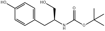tert-Butyl [(S)-2-hydroxy-1-(4-hydroxybenzyl)ethyl]carbamate Structure