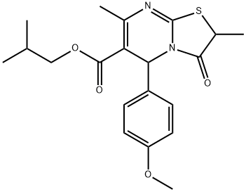 2-methylpropyl 5-(4-methoxyphenyl)-2,7-dimethyl-3-oxo-2,3-dihydro-5H-[1,3]thiazolo[3,2-a]pyrimidine-6-carboxylate Structure