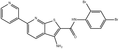 3-amino-N-(2,4-dibromophenyl)-6-(pyridin-3-yl)thieno[2,3-b]pyridine-2-carboxamide Structure