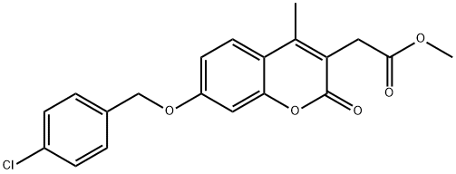 methyl {7-[(4-chlorobenzyl)oxy]-4-methyl-2-oxo-2H-chromen-3-yl}acetate Structure