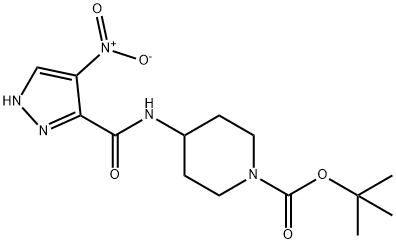 4-[(4-니트로-1H-피라졸-3-카르보닐)아미노]피페리딘-1-카르복실산tert-부틸에스테르 구조식 이미지