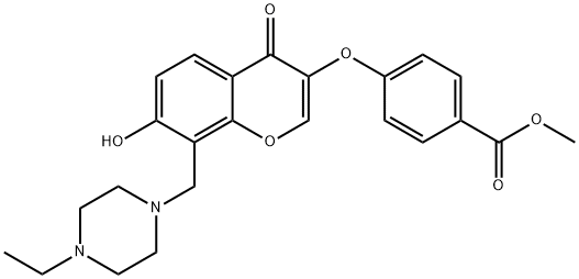 methyl 4-({8-[(4-ethylpiperazin-1-yl)methyl]-7-hydroxy-4-oxo-4H-chromen-3-yl}oxy)benzoate Structure