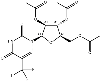 2',3',5'-Tri-O-acetyl-5-(trifluoromethyl) uridine 구조식 이미지