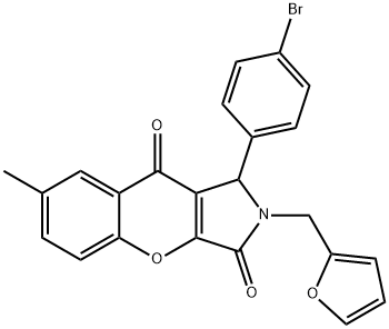 1-(4-bromophenyl)-2-(2-furylmethyl)-7-methyl-1,2-dihydrochromeno[2,3-c]pyrrole-3,9-dione 구조식 이미지