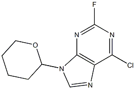 6-Chloro-2-fluoro-9-tetrahydropyranylpurine 구조식 이미지