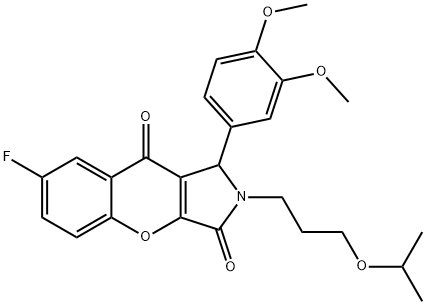 1-(3,4-dimethoxyphenyl)-7-fluoro-2-(3-isopropoxypropyl)-1,2-dihydrochromeno[2,3-c]pyrrole-3,9-dione 구조식 이미지