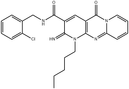 N-(2-chlorobenzyl)-2-imino-5-oxo-1-pentyl-1,5-dihydro-2H-dipyrido[1,2-a:2,3-d]pyrimidine-3-carboxamide Structure