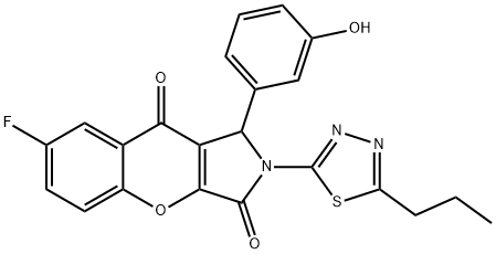 7-fluoro-1-(3-hydroxyphenyl)-2-(5-propyl-1,3,4-thiadiazol-2-yl)-1,2-dihydrochromeno[2,3-c]pyrrole-3,9-dione Structure