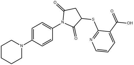 2-({2,5-dioxo-1-[4-(piperidin-1-yl)phenyl]pyrrolidin-3-yl}sulfanyl)pyridine-3-carboxylic acid Structure