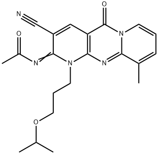 N-{(2E)-3-cyano-10-methyl-5-oxo-1-[3-(propan-2-yloxy)propyl]-1,5-dihydro-2H-dipyrido[1,2-a:2',3'-d]pyrimidin-2-ylidene}acetamide Structure