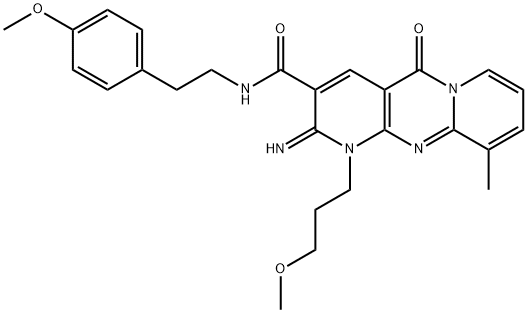 2-imino-N-[2-(4-methoxyphenyl)ethyl]-1-(3-methoxypropyl)-10-methyl-5-oxo-1,5-dihydro-2H-dipyrido[1,2-a:2,3-d]pyrimidine-3-carboxamide 구조식 이미지