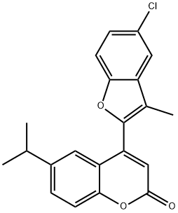 4-(5-chloro-3-methyl-1-benzofuran-2-yl)-6-(propan-2-yl)-2H-chromen-2-one Structure