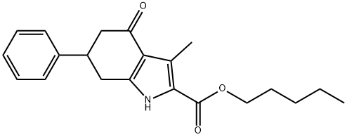 pentyl 3-methyl-4-oxo-6-phenyl-4,5,6,7-tetrahydro-1H-indole-2-carboxylate 구조식 이미지