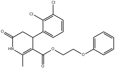 2-phenoxyethyl 4-(2,3-dichlorophenyl)-2-methyl-6-oxo-1,4,5,6-tetrahydropyridine-3-carboxylate 구조식 이미지