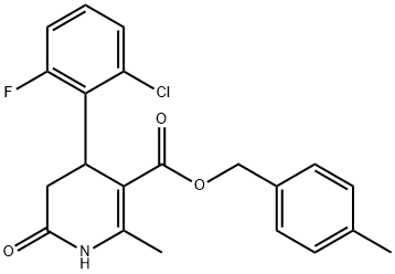 4-methylbenzyl 4-(2-chloro-6-fluorophenyl)-2-methyl-6-oxo-1,4,5,6-tetrahydropyridine-3-carboxylate 구조식 이미지