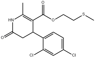 2-(methylthio)ethyl 4-(2,4-dichlorophenyl)-2-methyl-6-oxo-1,4,5,6-tetrahydropyridine-3-carboxylate 구조식 이미지