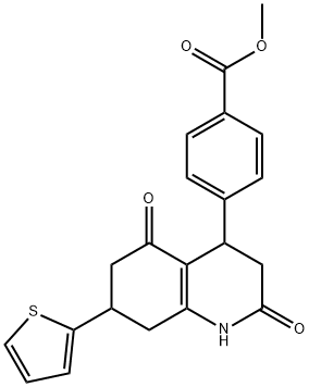 methyl 4-(2,5-dioxo-7-(thiophen-2-yl)-1,2,3,4,5,6,7,8-octahydroquinolin-4-yl)benzoate 구조식 이미지