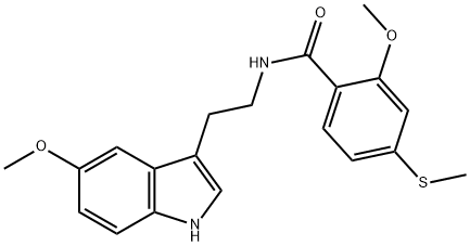 2-methoxy-N-[2-(5-methoxy-1H-indol-3-yl)ethyl]-4-(methylsulfanyl)benzamide 구조식 이미지