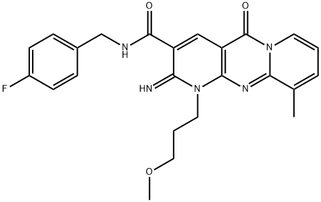 N-(4-fluorobenzyl)-2-imino-1-(3-methoxypropyl)-10-methyl-5-oxo-1,5-dihydro-2H-dipyrido[1,2-a:2,3-d]pyrimidine-3-carboxamide 구조식 이미지