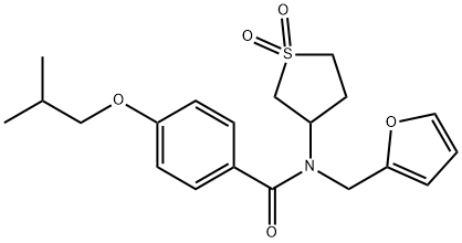N-(1,1-dioxidotetrahydrothiophen-3-yl)-N-(furan-2-ylmethyl)-4-(2-methylpropoxy)benzamide Structure