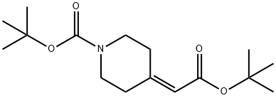 tert-butyl 4-(2-(tert-butoxy)-2-oxoethylidene)piperidine-1-carboxylate 구조식 이미지