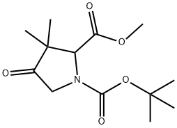 1-tert-butyl 2-methyl 3,3-dimethyl-4-oxopyrrolidine-1,2-dicarboxylate Structure