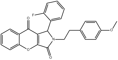 1-(2-fluorophenyl)-2-[2-(4-methoxyphenyl)ethyl]-1,2-dihydrochromeno[2,3-c]pyrrole-3,9-dione Structure